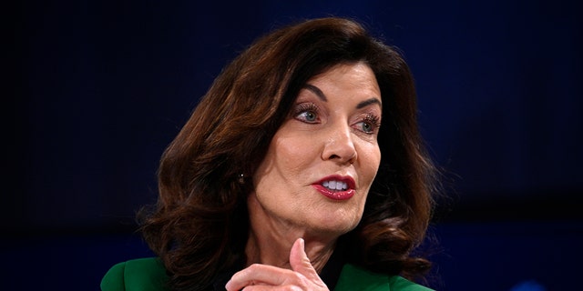 New York State Governor, Kathy Hochul speaks on stage during The 2022 Concordia Annual Summit - Day 2 at Sheraton New York on Sept. 20, 2022, in New York City. 