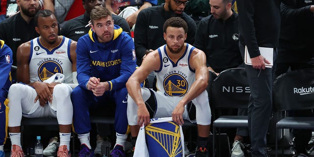 Stephen Curry, #30, of the Golden State Warriors looks on during the NBA Japan Games between the Washington Wizards and the Golden State Warriors at Saitama Super Arena on October 2, 2022, in Saitama, Japan.  
