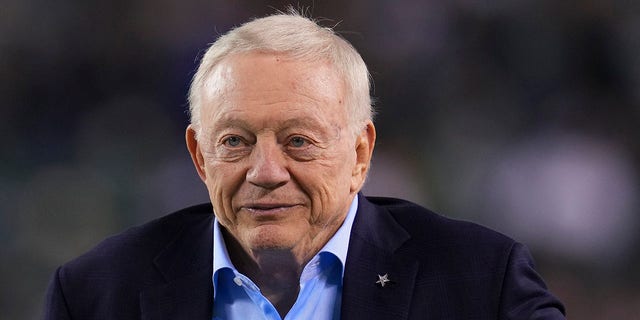 Owner Jerry Jones of the Dallas Cowboys before the Eagles game at Lincoln Financial Field on Oct. 16, 2022, in Philadelphia.
