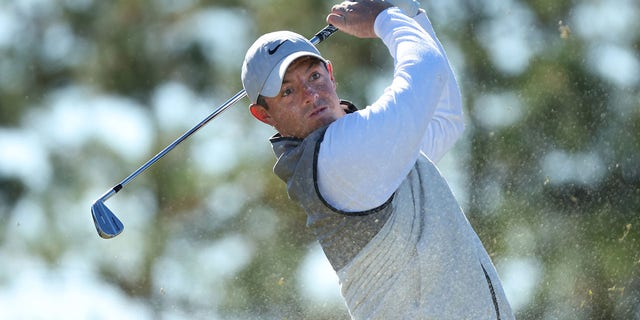 Rory McIlroy plays a shot at Congaree Golf Club on Oct. 19, 2022, in Ridgeland, South Carolina.