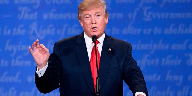 Donald Trump speaks during the final 2016 presidential debate at the Thomas & Mack Center on the campus of the University of Las Vegas in Nevada on Oct. 19, 2016.