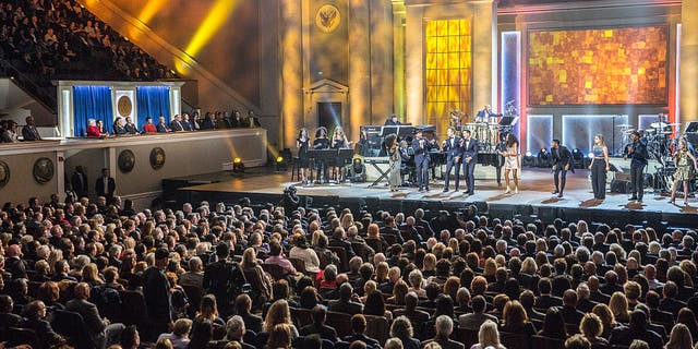 Performers pay tribute to Smokey Robinson, recipient of the 2016 Gershwin Award for Popular Song, at the Daughters of the American Revolution Constitution Hall, in Washington, D.C., on Nov. 16, 2016. It is the largest concert venue in Washington, D.C.