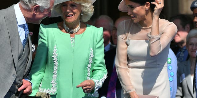 In happier times, Meghan was photographed alongside her husband's father, King Charles III and his wife, Queen Consort Camilla, in 2018 at a birthday event for the king.