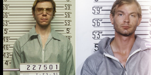 Evan Peters (photo de gauche) joue Jeffrey Dahmer dans Netflix "Monstre : L'histoire de Jeffrey Dahmer."