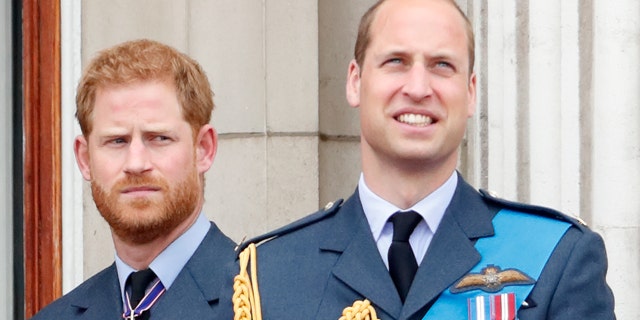 Prince William (right) is first in line to the British throne. His younger brother Prince Harry (left) is fifth.