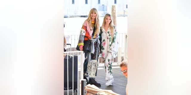 Heidi Klum and Leni Klum are seen together on Aug. 27, 2021 in Venice, Italy.