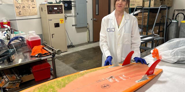 Michael Trainor's surfboard post shark attack