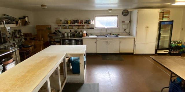 This modest kitchen behind the store is where Alan and Sharlene Weidner make homemade food for the shop every day.