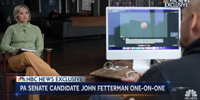 Dasha Burns interviews John Fetterman for NBC News.