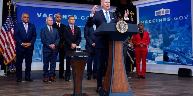 President Joe Biden speaks on COVID-19 during an event in the South Court Auditorium on the White House campus, Tuesday, Oct. 25, 2022, in Washington.