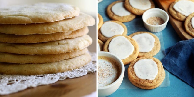 Joy the Baker's "Giant Vanilla Sugar Cookie" recipe (left) and "Taylor Swift's Chai Sugar Cookie" recipe (right) are on JoyTheBaker.com.