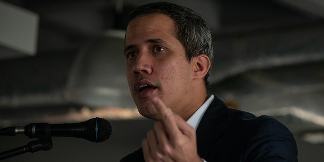 Juan Guaido, Venezuela's opposition leader, speaks during a press conference in Caracas, Venezuela, on Tuesday, June 14, 2022.