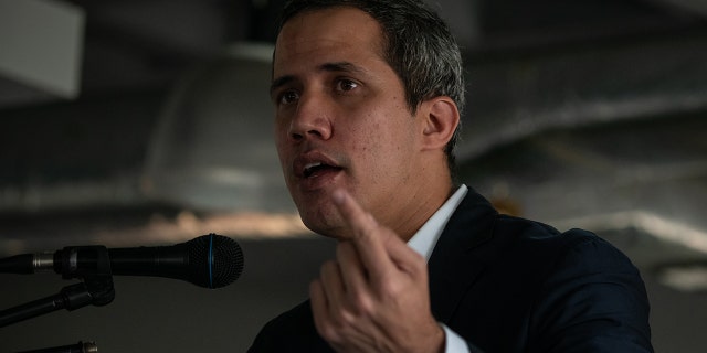 Juan Guaido, Venezuela's opposition leader, speaks during a press conference in Caracas, Venezuela, on Tuesday, June 14, 2022.