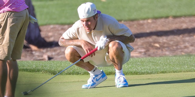 Justin Bieber is aiming for his luck on Saturday at the Hillcrest Country Club in Los Angeles.