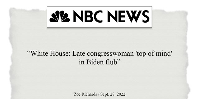 NBC News headline on President Biden's gaffe.
