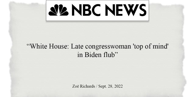 NBC News headline on President Biden's gaffe.
