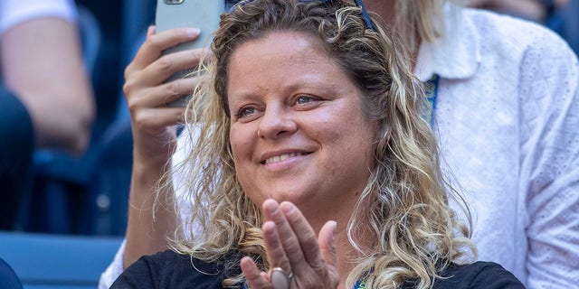 Kim Clijsters during the mixed doubles final match at Arthur Ashe Stadium at the 2022 U.S. Open at the USTA National Tennis Centre Sept. 10, 2022, in Flushing, Queens, New York City.