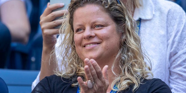 Kim Clijsters during the mixed doubles final match at Arthur Ashe Stadium at the 2022 U.S. Open at the USTA National Tennis Centre Sept. 10, 2022, in Flushing, Queens, New York City.