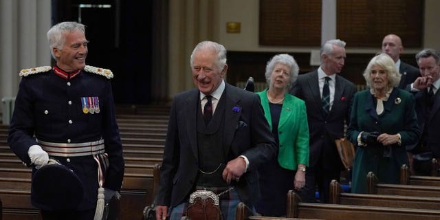 King Charles III and Camilla, queen consort, visit Dunfermline Abbey, to mark its 950th anniversary.