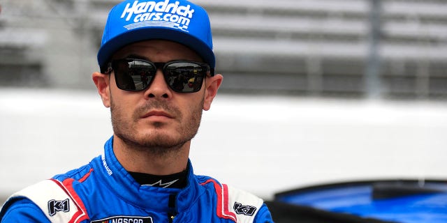 Kyle Larson attends qualifying for the NASCAR Cup Series Playoff Xfinity 500 on October 29, 2022 at Martinsville Speedway in Martinsville, Virginia.