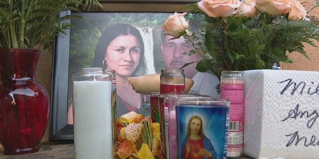 A memorial for Milagros Medina in East Los Angeles after she was killed. Her boyfriend has been arrested for the killing, Fox Los Angeles reported.