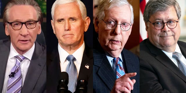 "Real Time" host Bill Maher referred to politicians like Mike Pence, Mitch Mitch McConnell and Bill Barr as "As Good As It Gets" Republicans who accepted President Biden's election victory in 2020.