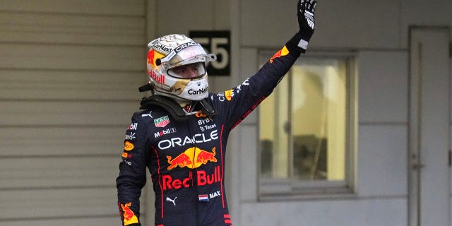 Red Bull driver Max Verstappen won the rain-shortened race, picking up his 12th victory of the F1 season, Oct. 9, 2022.