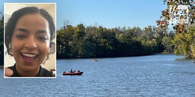 Princeton rescue personnel are seen searching the Carnegie Lake near the Class of 1887 Boathouse on the Princeton University campus before Misrach Ewunetie's body as found.