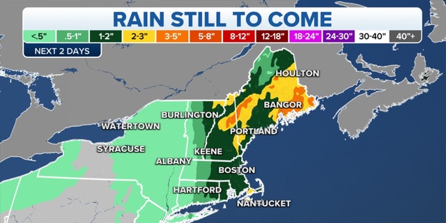 Rain still forecast in the Northeast