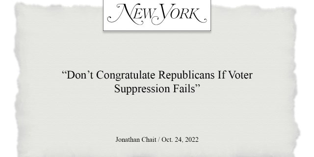 New York magazine story by Jonathan Chait.