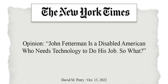 New York Times guest essay on John Fetterman interview.