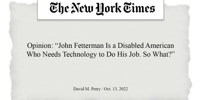 New York Times guest essay on John Fetterman interview.