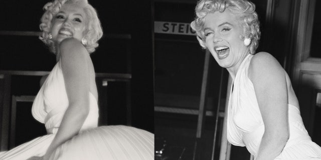 "Blonde" is an adaptation of Joyce Carol Oates’ fictional portrait of Marilyn Monroe, right.