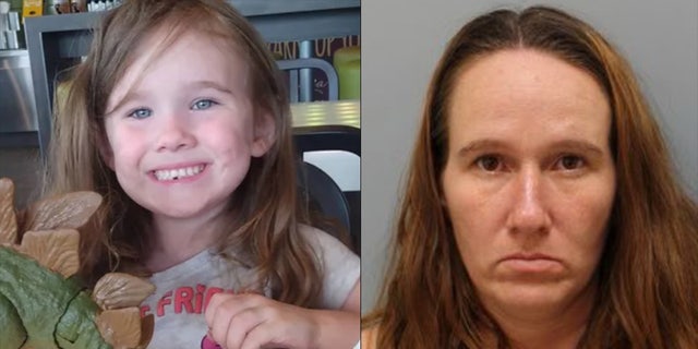 Photos show Melissa White Towne and her daughter, Nichole. Towne is accused of stabbing and strangling the five-year-old girl on Oct. 16, 2022.
