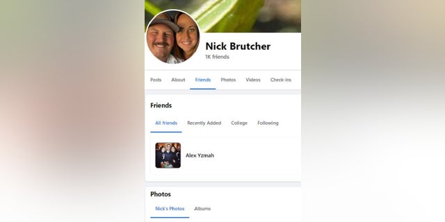 Nicholas Brutcher's Facebook page shows he was Facebook friends with Officer Alex Hamzy, who appeared to follow Alex Yzmah on the platform.