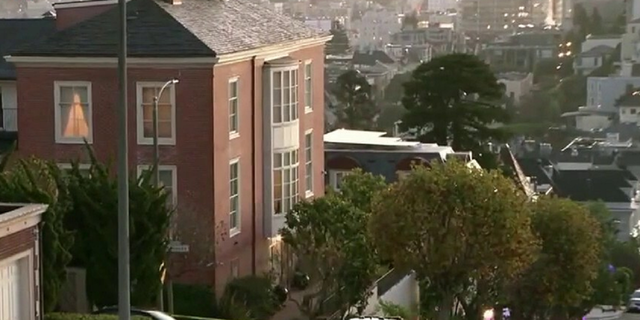 The scene outside the Pelosi residence in San Francisco on Friday morning.