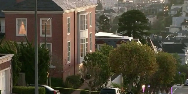 The scene outside the Pelosi residence in San Francisco on Friday morning.