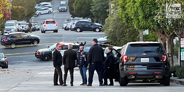 FBI investigators are seen outside the San Francisco home of Nancy and Paul Pelosi where Paul was the victim of a violent home invasion, Friday October 28, 2022.