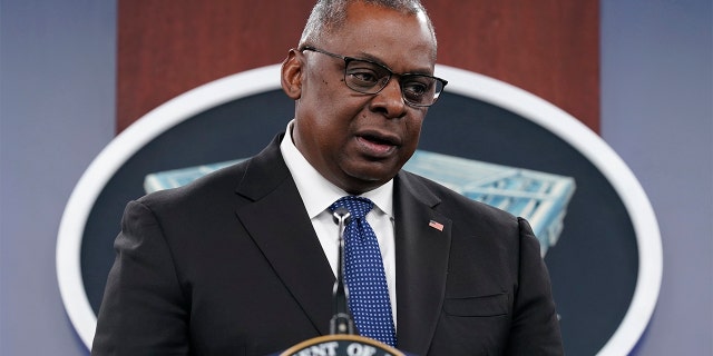 Defense Secretary Lloyd Austin speaks during a briefing at the Pentagon in Washington, Thursday, Oct. 27, 2022.