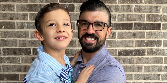 Peter Halliburton and his son, Carter.