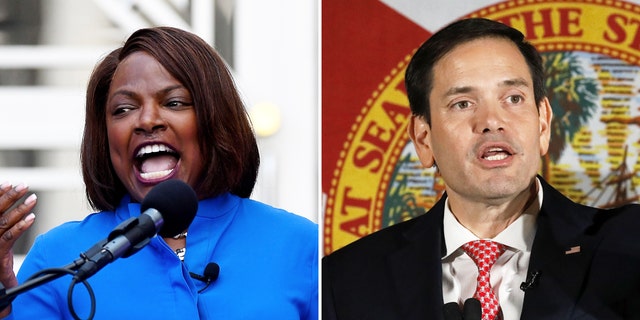 Florida Democratic Senate candidate Val Demings, left, and incumbent Florida GOP Senate candidate Marco Rubio, right.