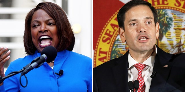 Florida Democratic Senate candidate Val Demings (left) and incumbent Florida Republican Senate candidate Marco Rubio (right).