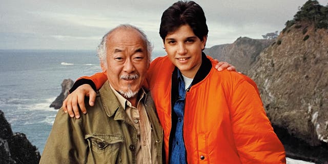 Ralph Macchio (right) and Pat Morita became fast friends during filming.