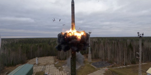 The Russian Yars ICBM was launched during exercises held by the country's strategic nuclear forces at the Plesetsk Cosmodrome, Russia on October 26, 2022.