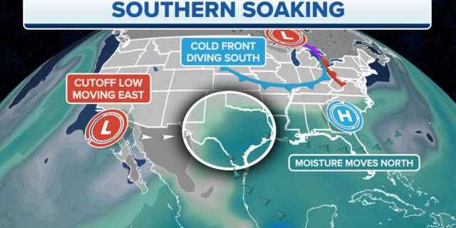 Moisture across the U.S. South