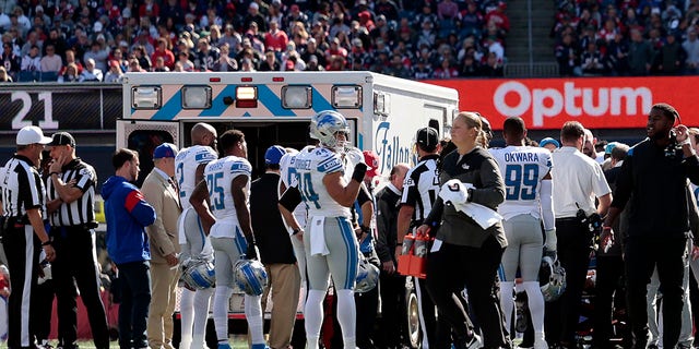 Saivion Smith suffered an injury during the first quarter of the New England Patriots game on Oct. 9, 2022, in Foxborough, Massachusetts.