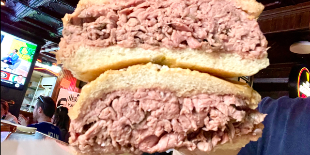 Bar-Bill Tavern in East Aurora has been serving beef on weck since 1967. The thick, meaty sandwiches are prepared ceremonially behind the bar.