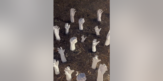 The "Kardashians" star took her 332 million followers on a bone-chilling tour and revealed the art behind the terrifying décor.