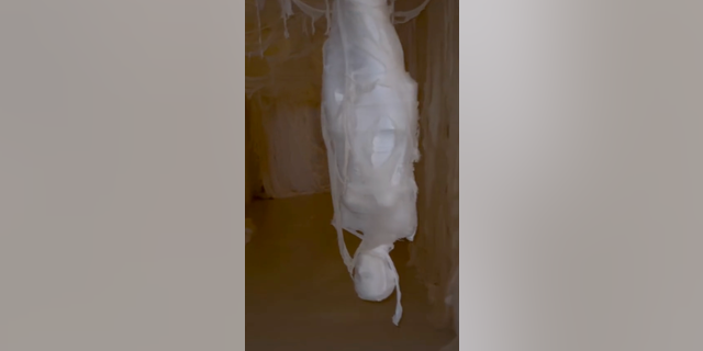 "Super scary, creepy hallway," Kim Kardashian said of the area featuring standing and hanging mummies.