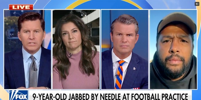 A coach from outside Boston joined "Fox and Friends Weekend" to discuss how a boy was jabbed with a needle during a football practice by his Pop Warner football team. 